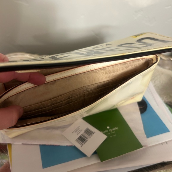 Kate Spade vintage novelty Cream License Plate Clutch Bag - Picture 5 of 5